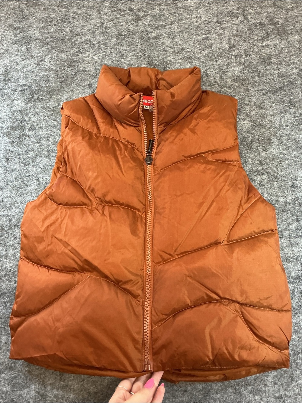 Tombogo Rust Orange Puffer Vest Size M